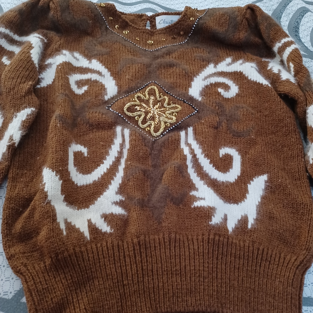 Acrylic, Nylon, Wool, angora rabbit hair Sweater